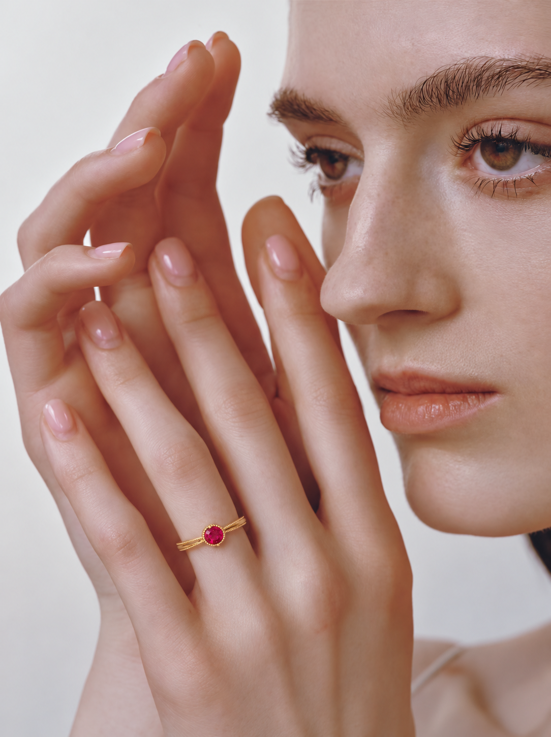 Cherry Red Zircon Ring