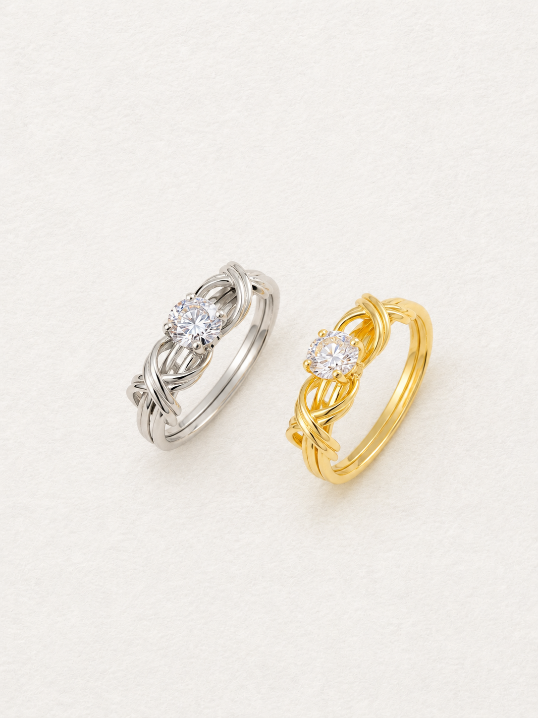 Crossover Moissanite Ring