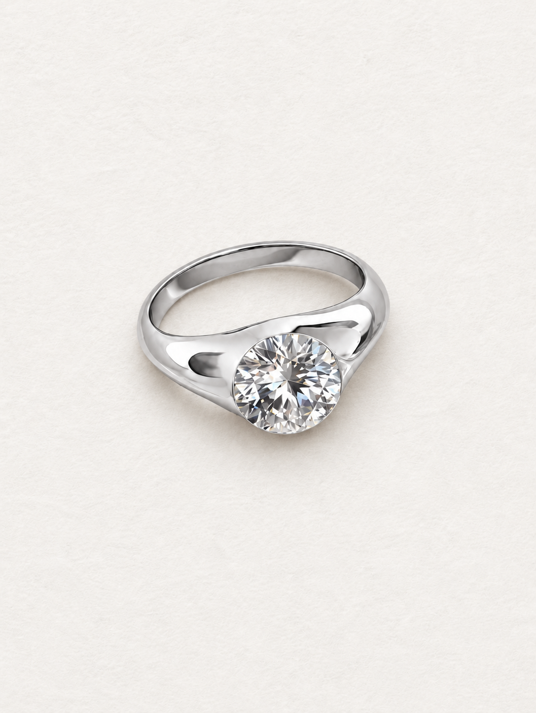 Two-Carat Floating Moissanite Ring