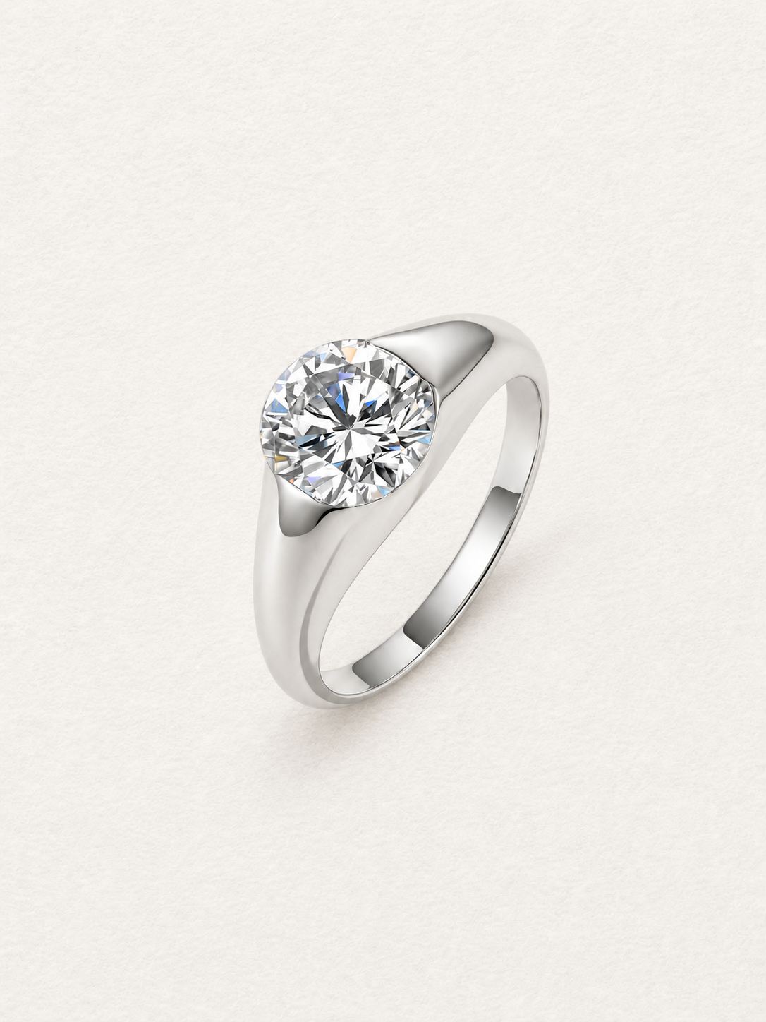 Two-Carat Floating Moissanite Ring