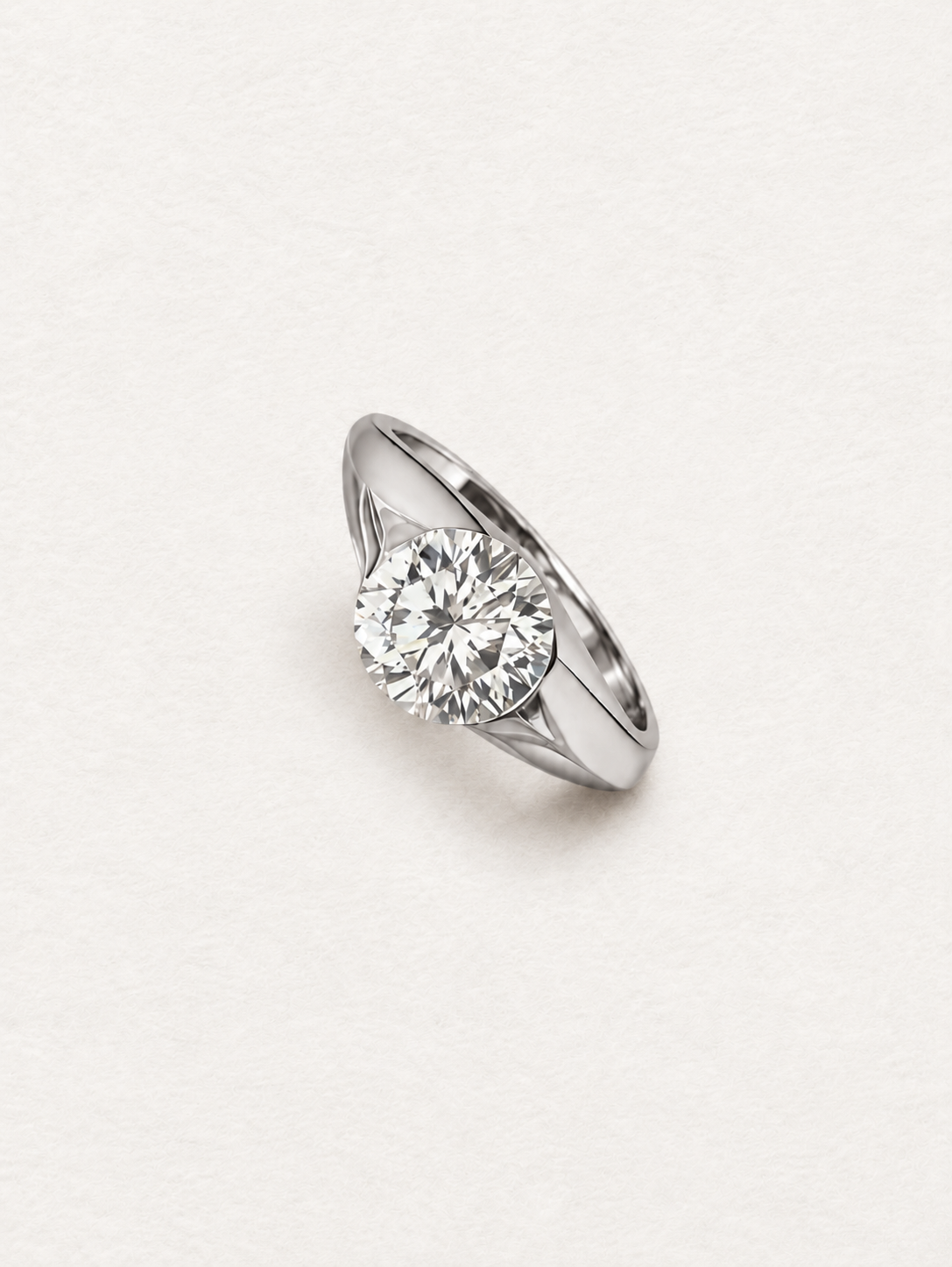 Two-Carat Floating Moissanite Ring