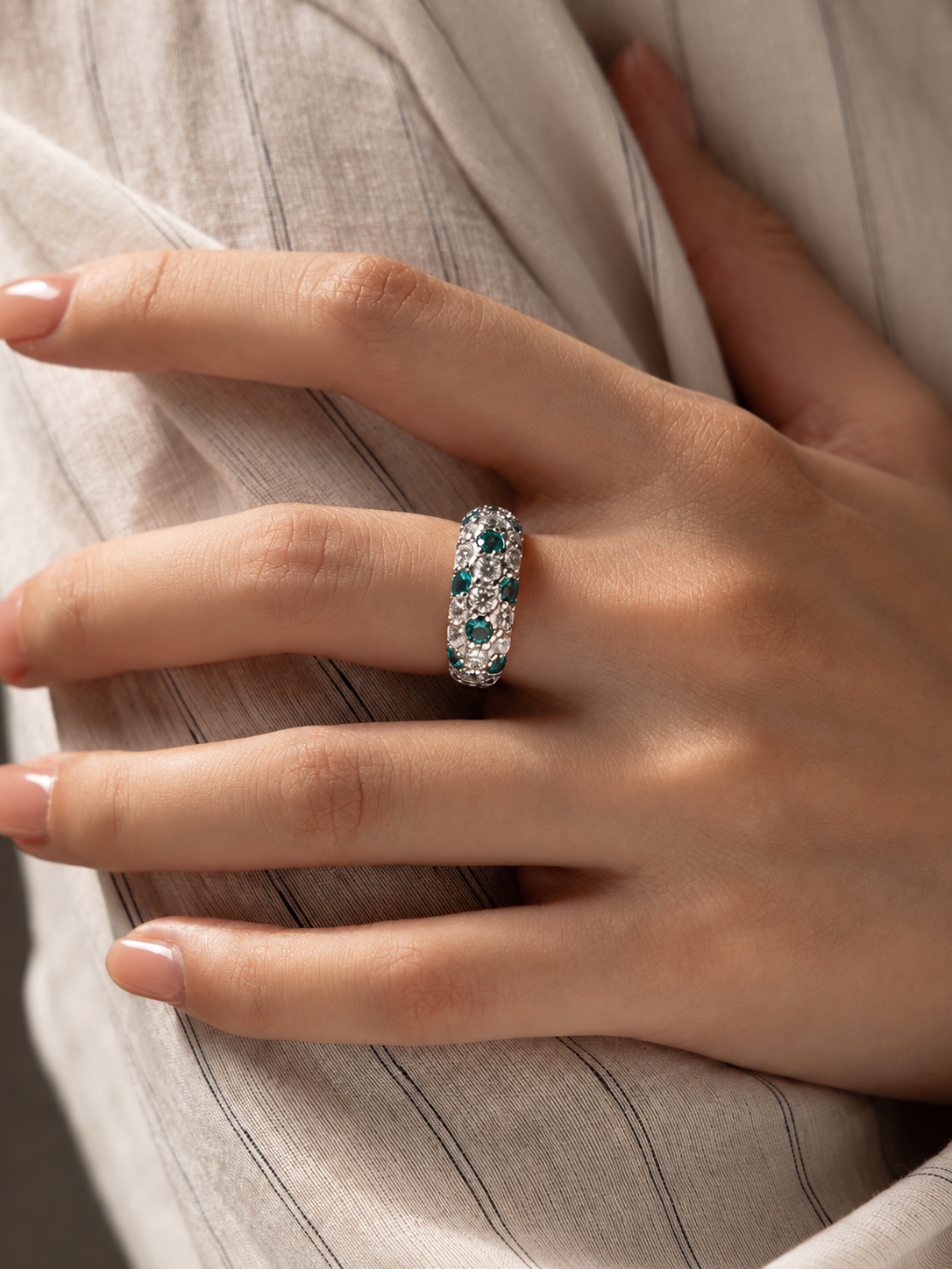 Mint Starry Pavé Ring