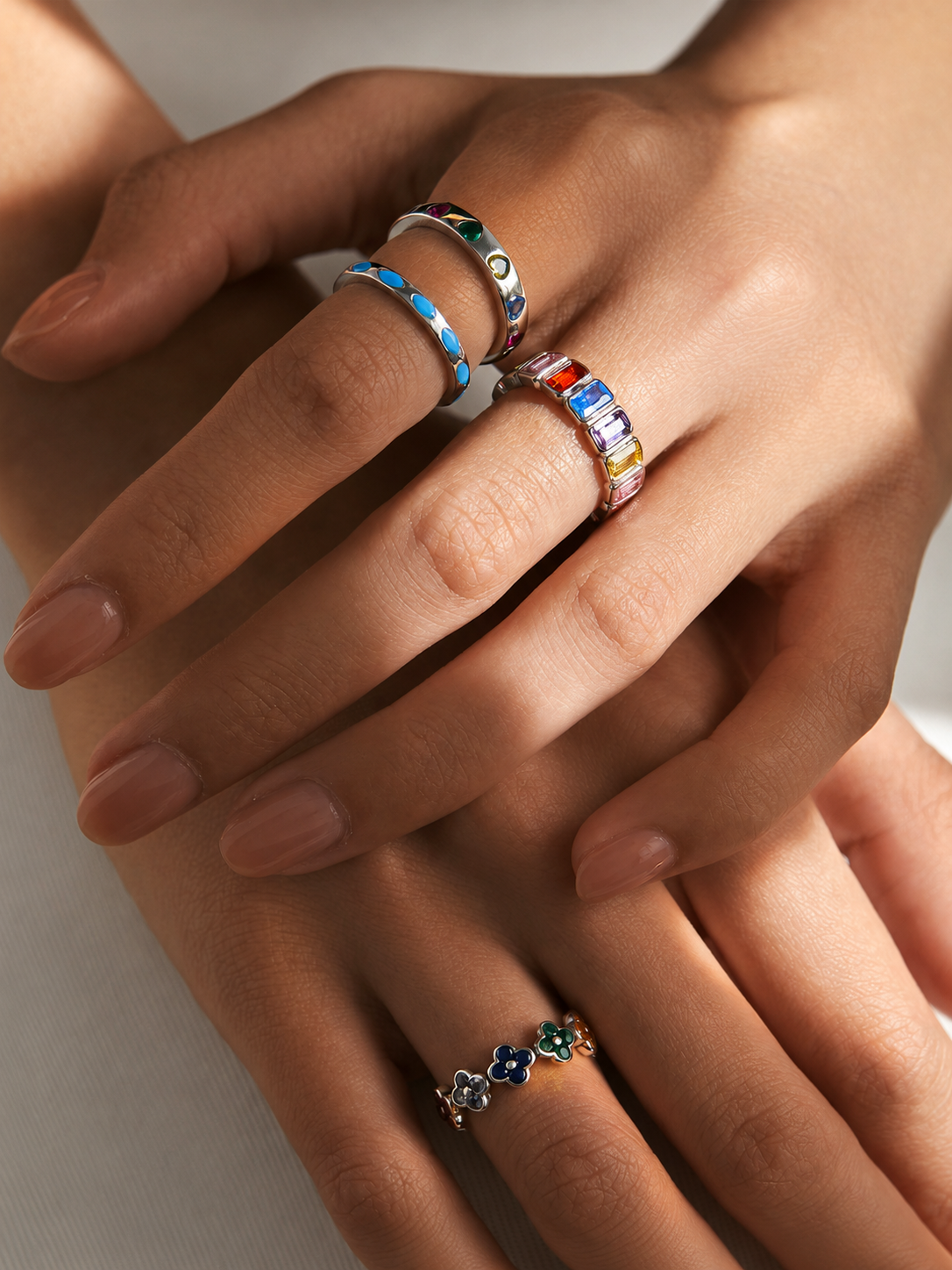 Dopamine Color-Block Zircon Ring