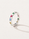 Multicolor Heart Zircon Ring