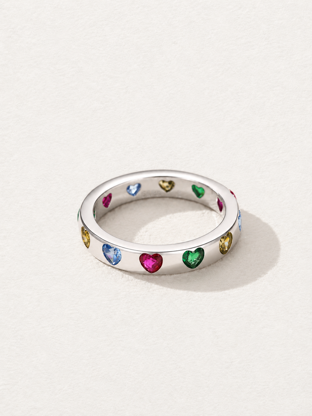 Multicolor Heart Zircon Ring