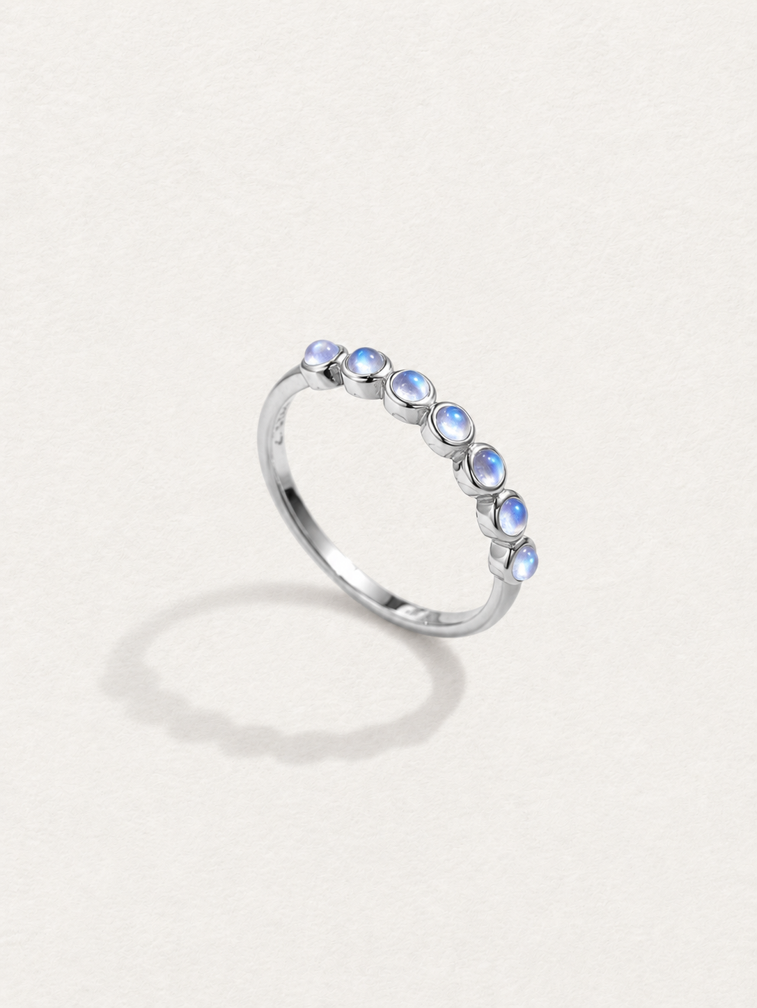 Moonstone Half-Eternity Ring