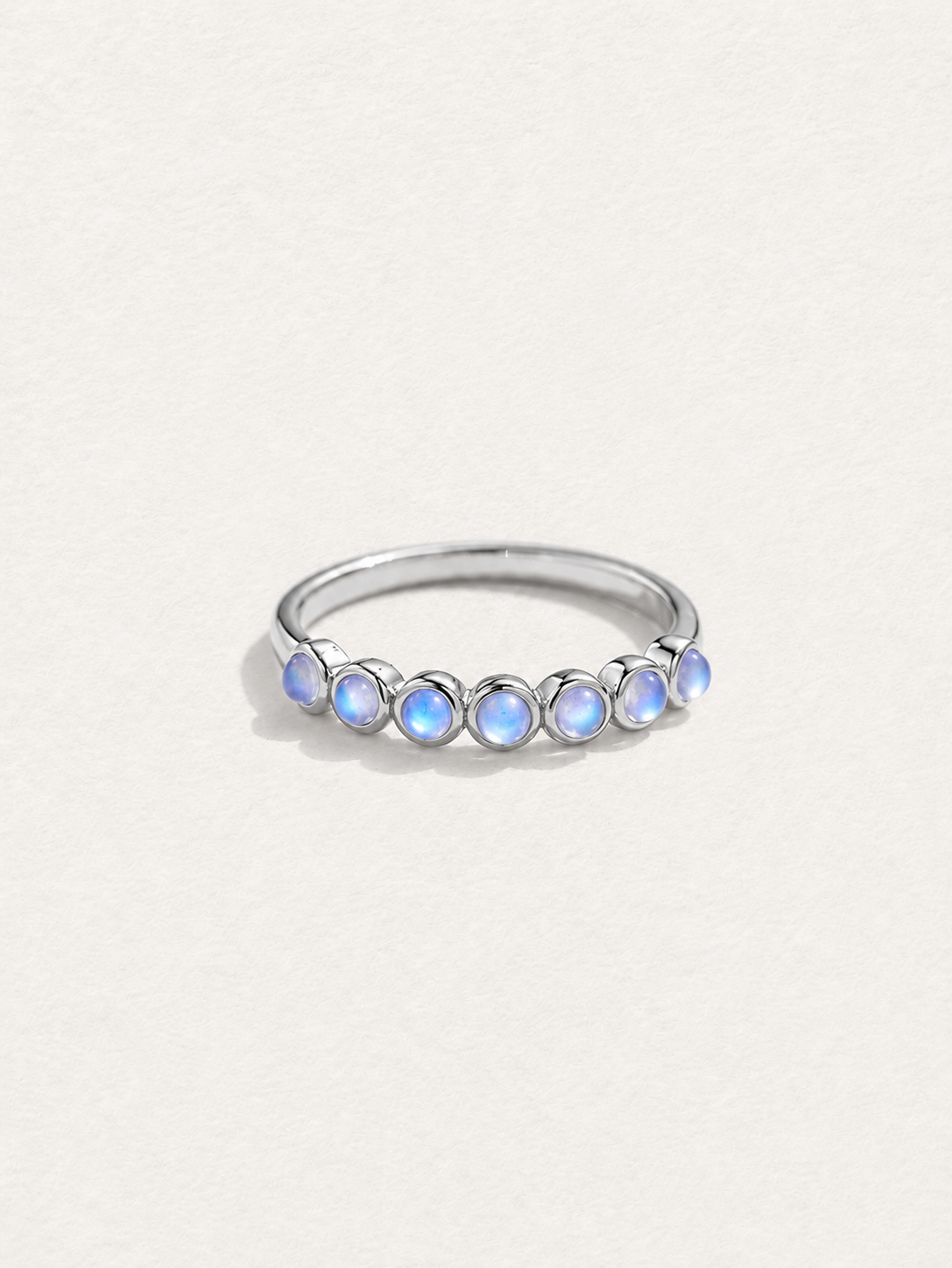 Moonstone Half-Eternity Ring