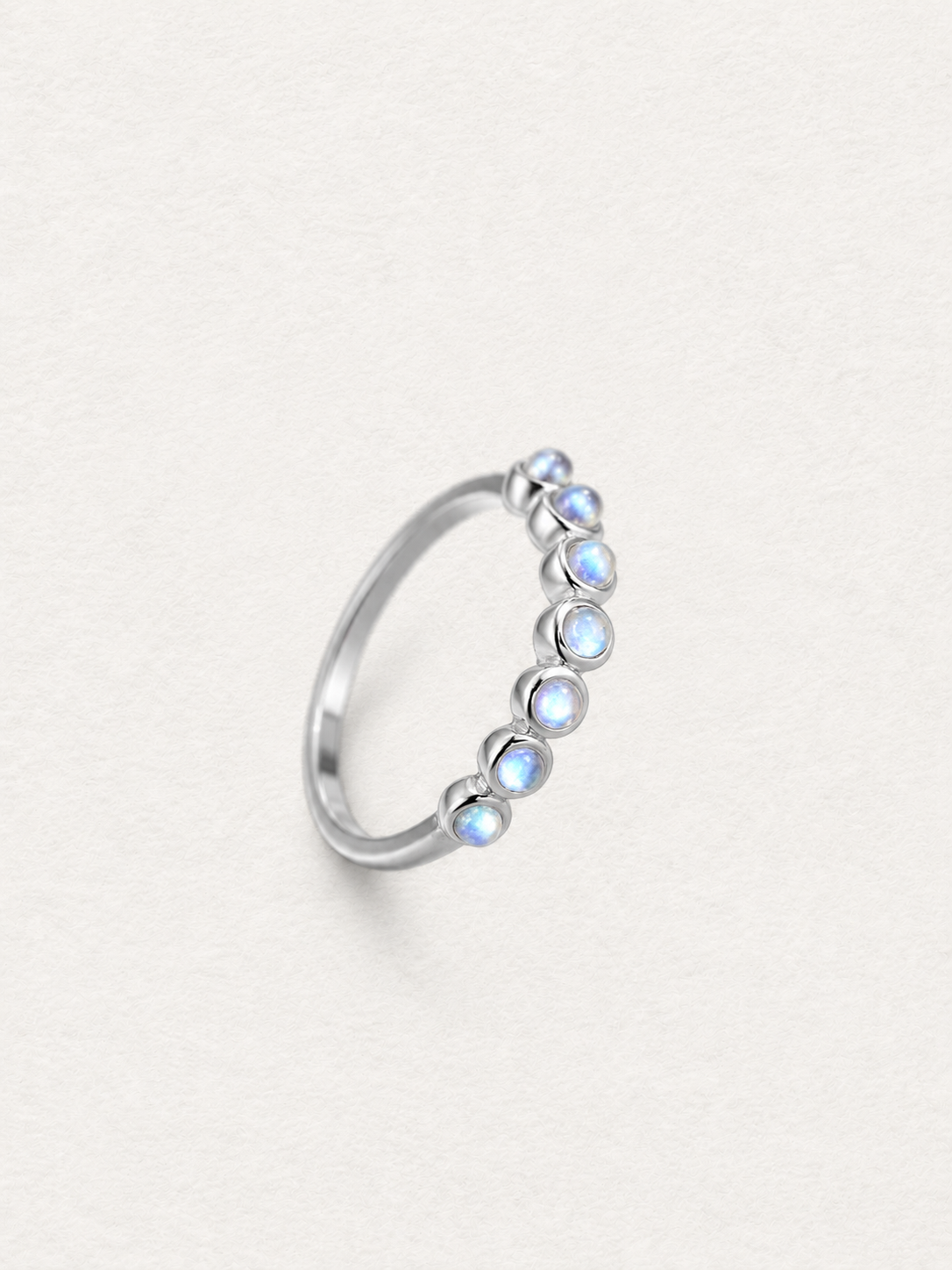 Moonstone Half-Eternity Ring