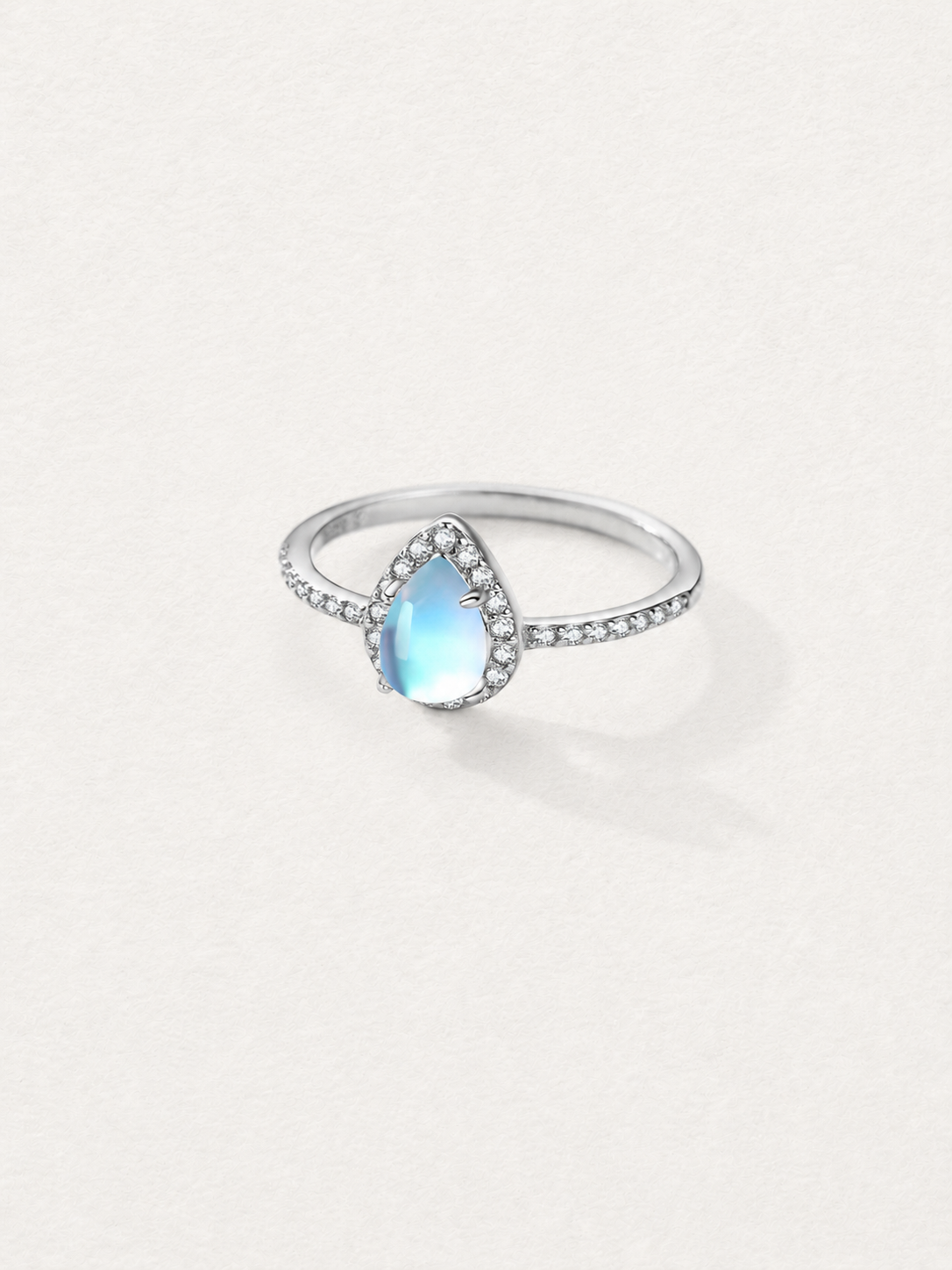 Moonstone Halo Ring