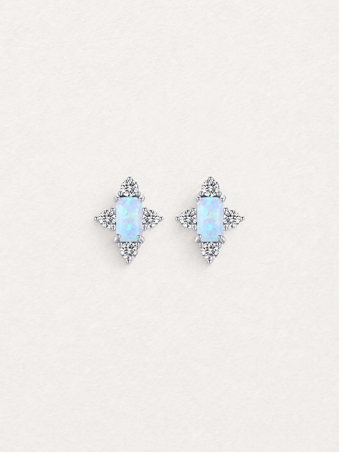Snowflake Opal Stud Earrings