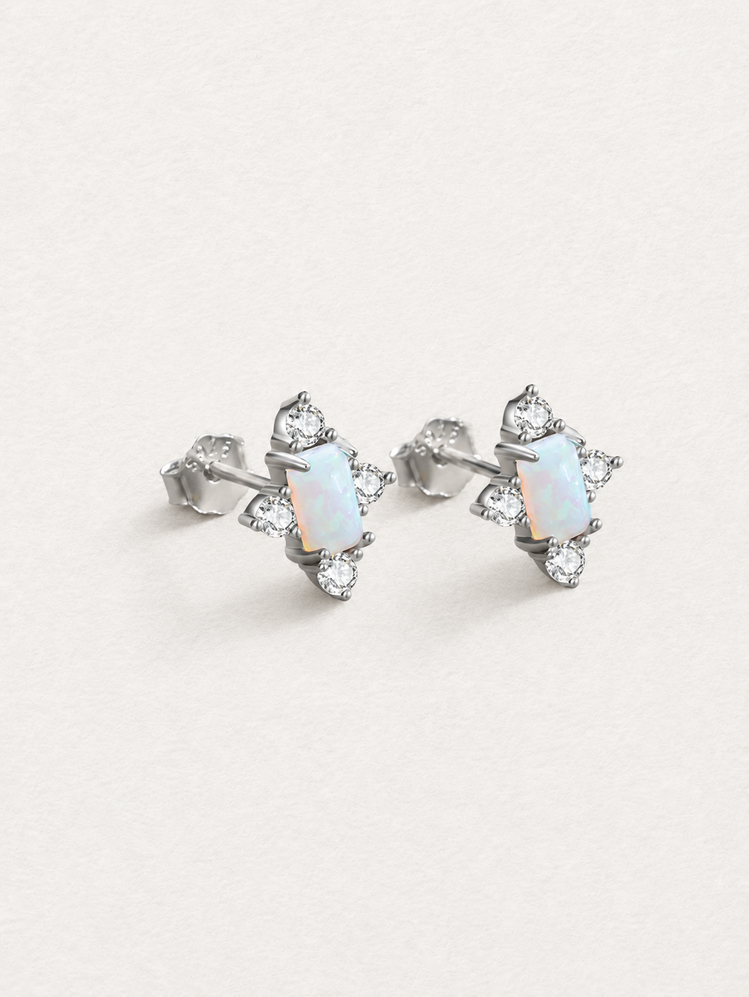 Snowflake Opal Stud Earrings