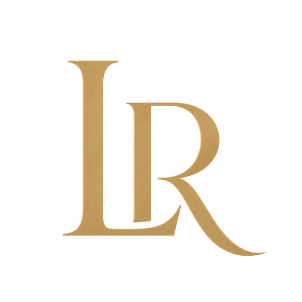 LUMERUNE gold LR monogram logo